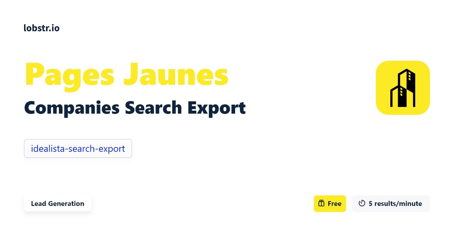Pages Jaunes Companies Search Export Lobstr.io